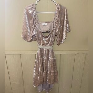 The Post Velvet Dress with Pearl Detail